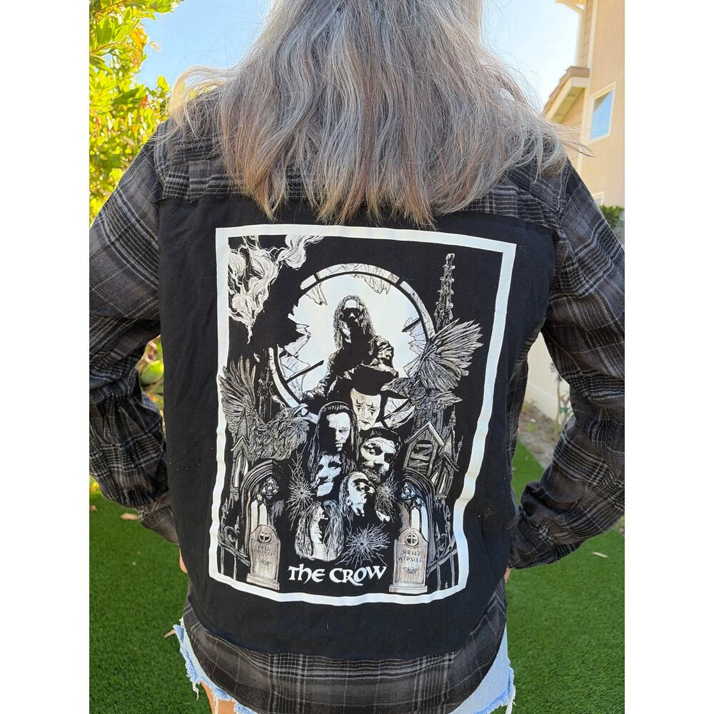 The Crow Movie Upcycled Flannel Shirt Unisex Large L
